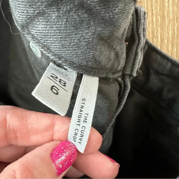 Loft Made and Loved The Curvy Straight Crop Black Mid-Rise Denim Size 28/6 GUC - Picture 7 of 9